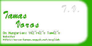 tamas voros business card